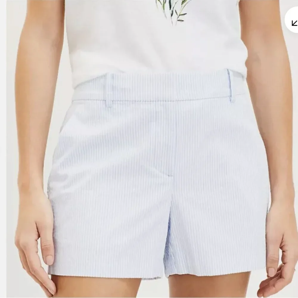✨ 🩵Ann Taylor LOFT Striped Seersucker Riviera Shorts - Curvy (NEW WITH TAGS)‎ ✨